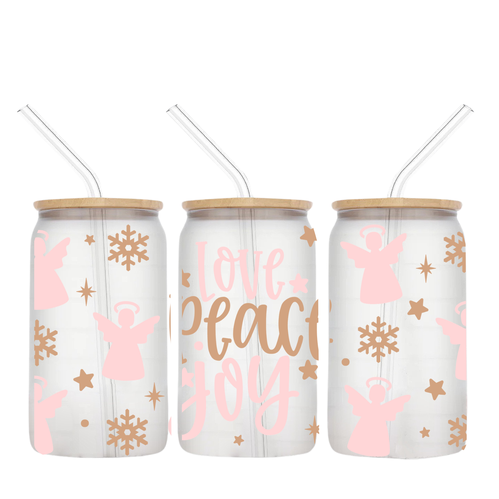 Christmas glass can cup