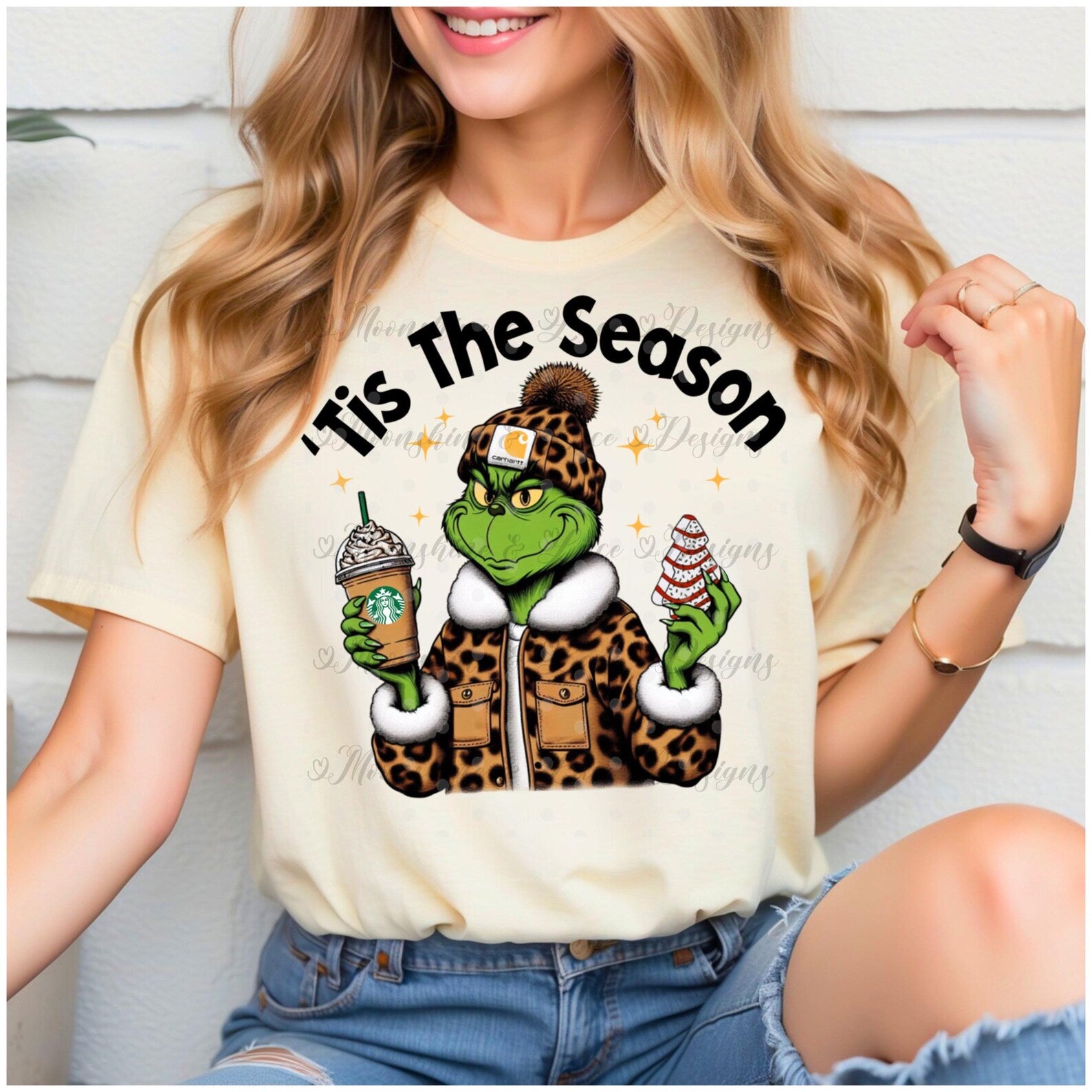 Tis the Season, Grinch boujee, soft short sleeve tee