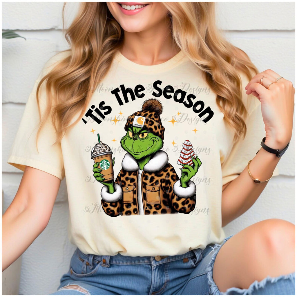 Tis the Season, Grinch boujee, soft short sleeve tee